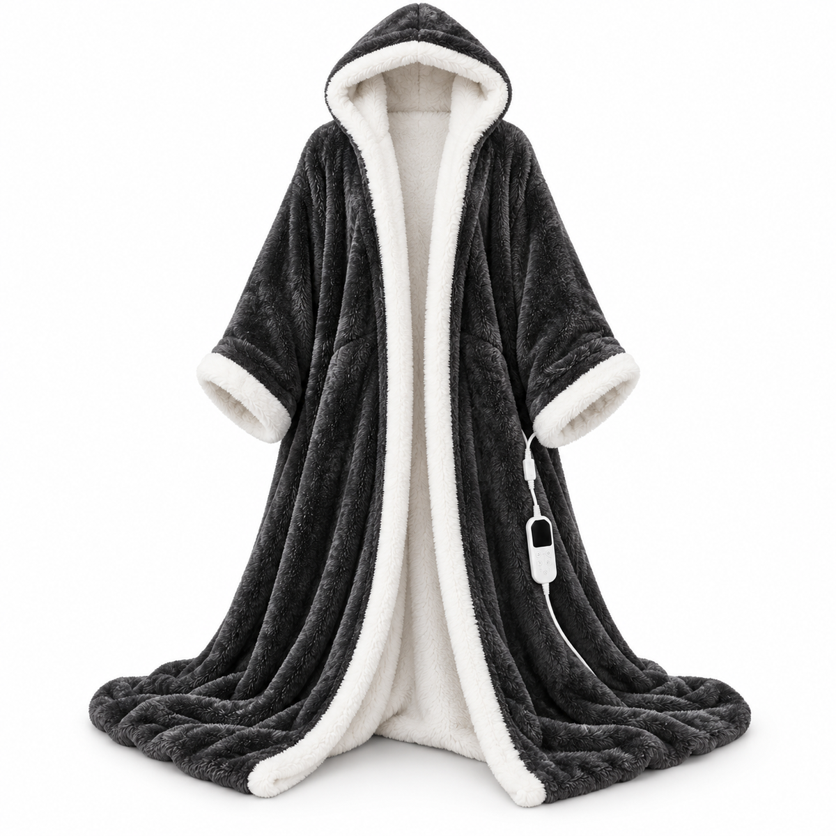 Heated Wearable Blanket with Sleeves & Foot Pocket – A Warm Hug Made Just for You