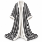 Heated Wearable Blanket with Sleeves & Foot Pocket – A Warm Hug Made Just for You