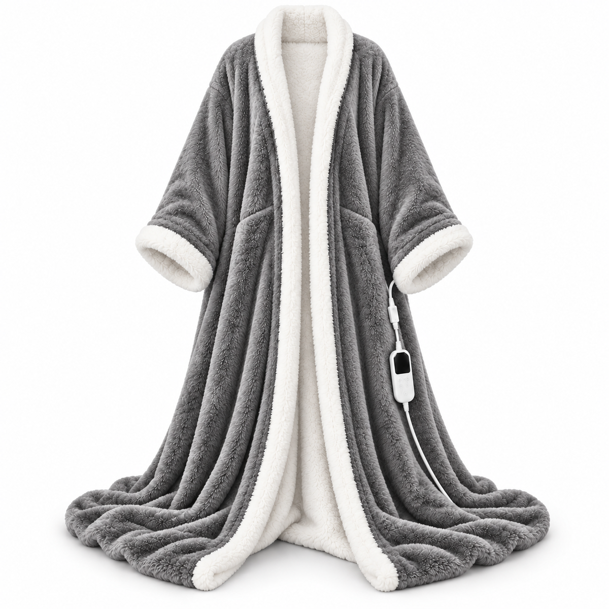 Heated Wearable Blanket with Sleeves & Foot Pocket – A Warm Hug Made Just for You