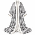 Heated Wearable Blanket with Sleeves & Foot Pocket – A Warm Hug Made Just for You