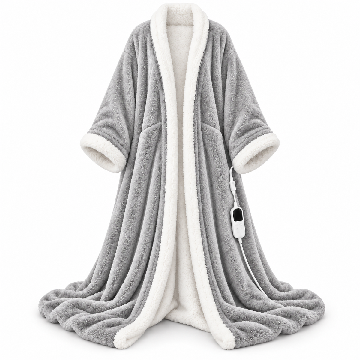 Heated Wearable Blanket with Sleeves & Foot Pocket – A Warm Hug Made Just for You