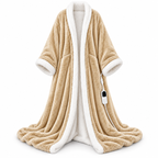 Heated Wearable Blanket with Sleeves & Foot Pocket – A Warm Hug Made Just for You