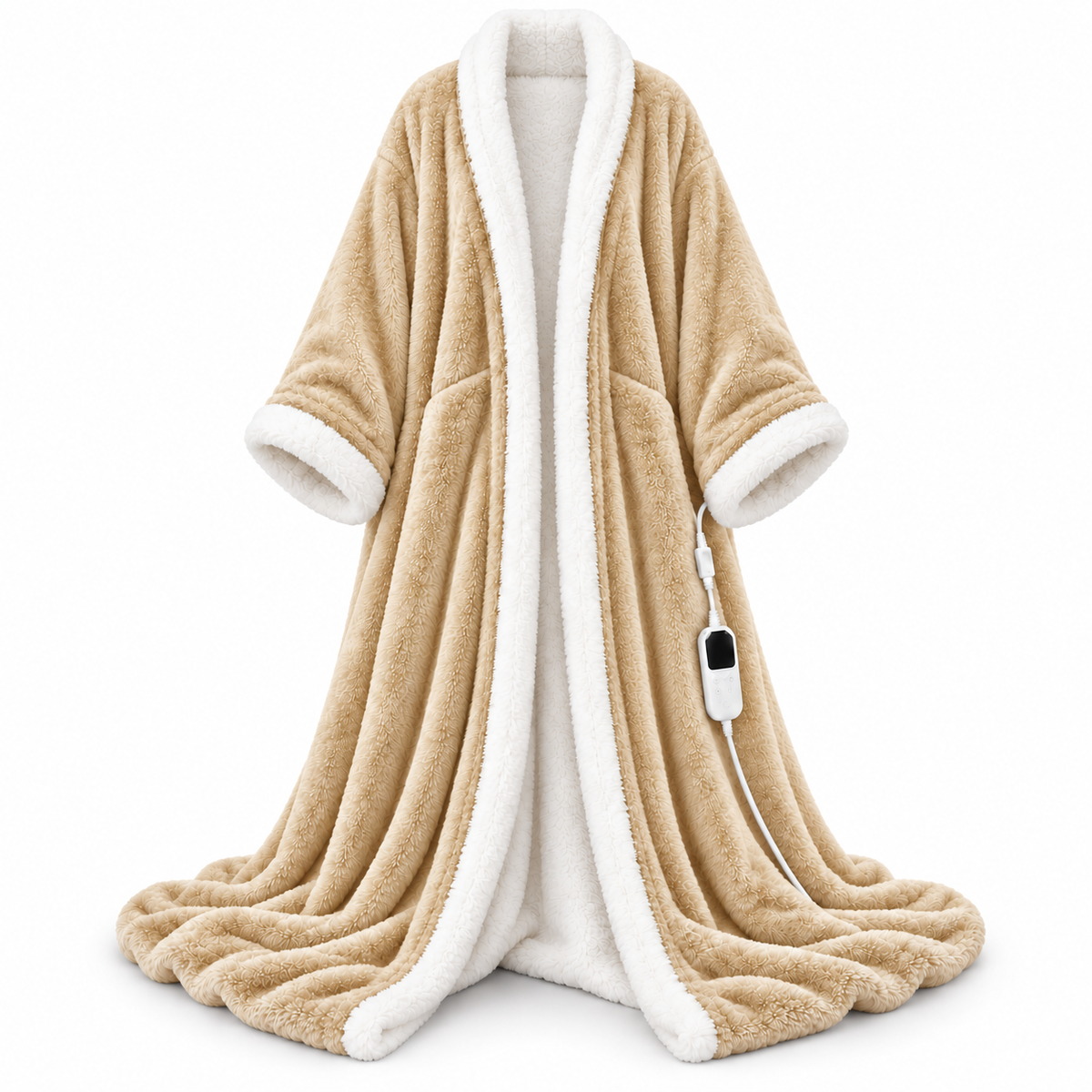 Heated Wearable Blanket with Sleeves & Foot Pocket – A Warm Hug Made Just for You