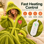 Grinch Heated Plush Robe – Oversized Wearable Blanket with Adjustable Heat