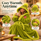Grinch Heated Plush Robe – Oversized Wearable Blanket with Adjustable Heat